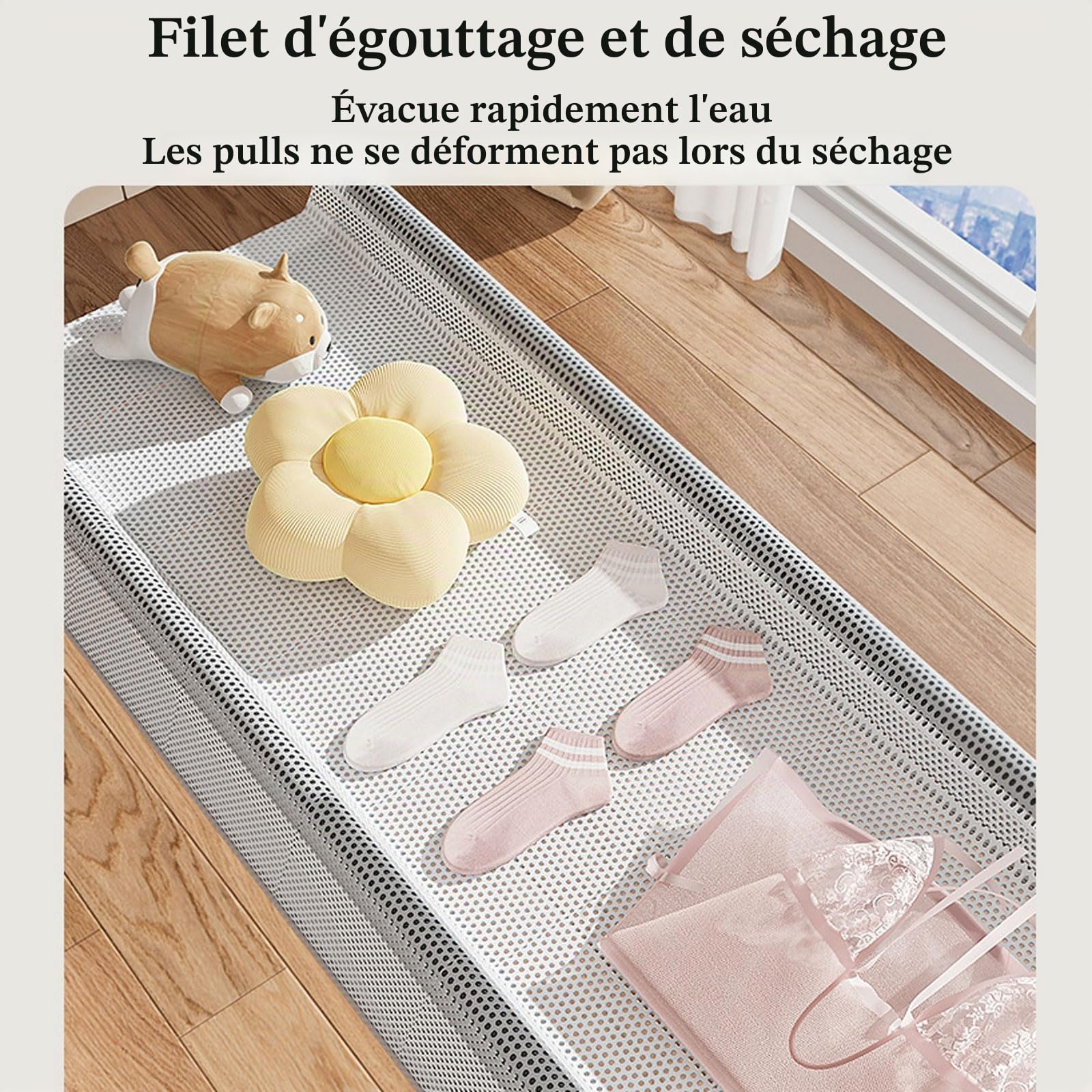 Poteau Etendoir Linge,Etendoir A Linge,SéChoir à Linge,Grande Capacité Sechoir A Linge Balcon,Etendage Linge Interieur Pliable,Etendoir Drap Extensible,Portatif,pour Balcon