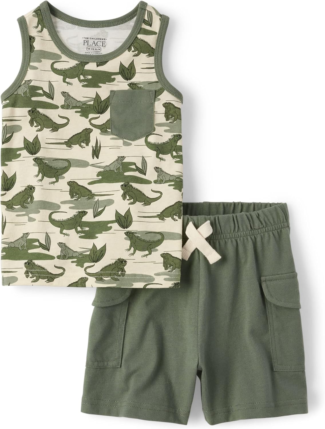 The Children's Place Conjunto de 2 piezas de camiseta sin mangas y pantalones cortos para bebÃ©s y niÃ±os pequeÃ±os