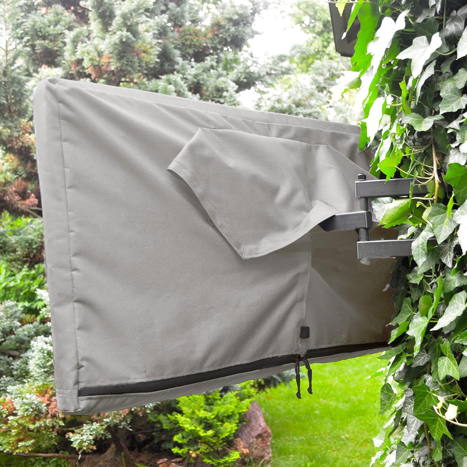 Outdoor TV Cover 80-85 inch - with Zipper, Weatherproof, Waterproof 360 Degrees Protection, Soft Non Scratch Interior - Gray