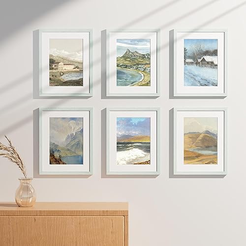 Vista 272 de Vittanly - Juego de 9 portarretratos, plexiglás resistente a rupturas, exhibe fotos de 12 x 12 pulgadas o, con paspartú, de 8 x 8 pulgadas, marcos