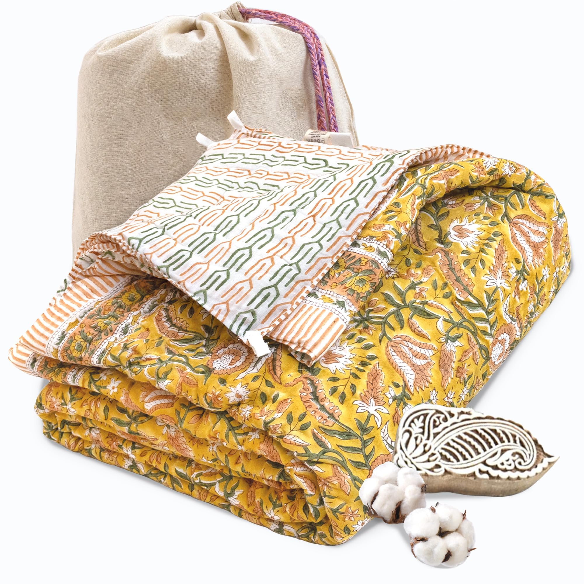 Jaipuri Quilt - Handcrafted Indian Comfort -14