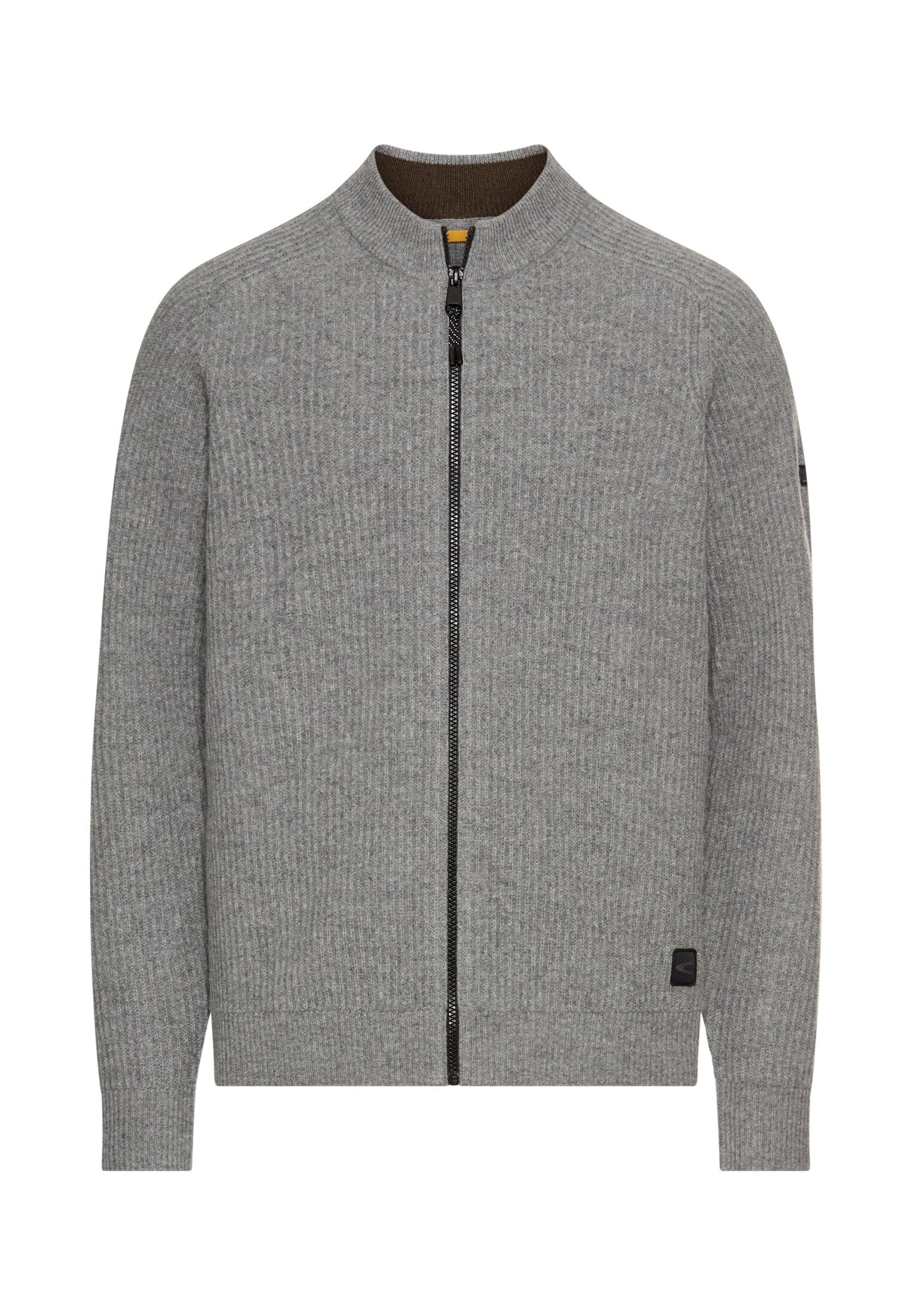 camel active Herren Strickjacke aus Reiner Lammwolle