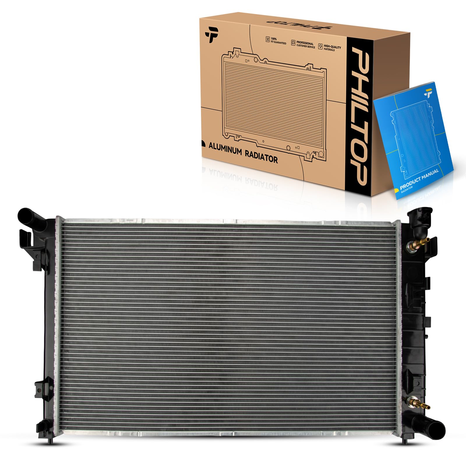 PHILTOP CU1552 Radiator 31-1/2"Core Compatible With 1994-2001 Ram 1500 1994-1997 Ram 2500/3500(Cylinders:8) (w/ 31-9/16 in. x 19-7/16 in. x 1-1/4 in. Core)