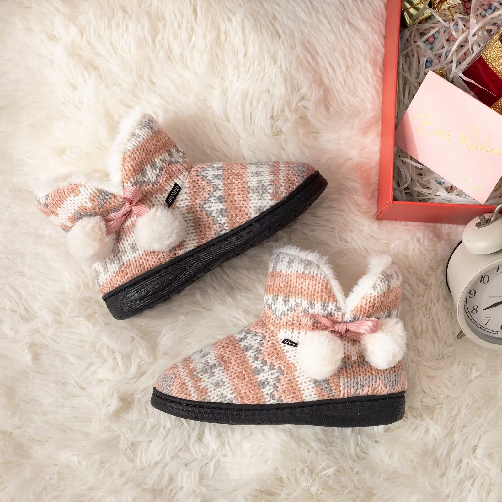 Zapatillas de Estar por Casa para Niños Niñas Invierno Caliente Peluche Pantuflas de Casa
