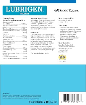 SmartEquine Lubrigen Pellets, 4 lb Bucket, 33 Servings