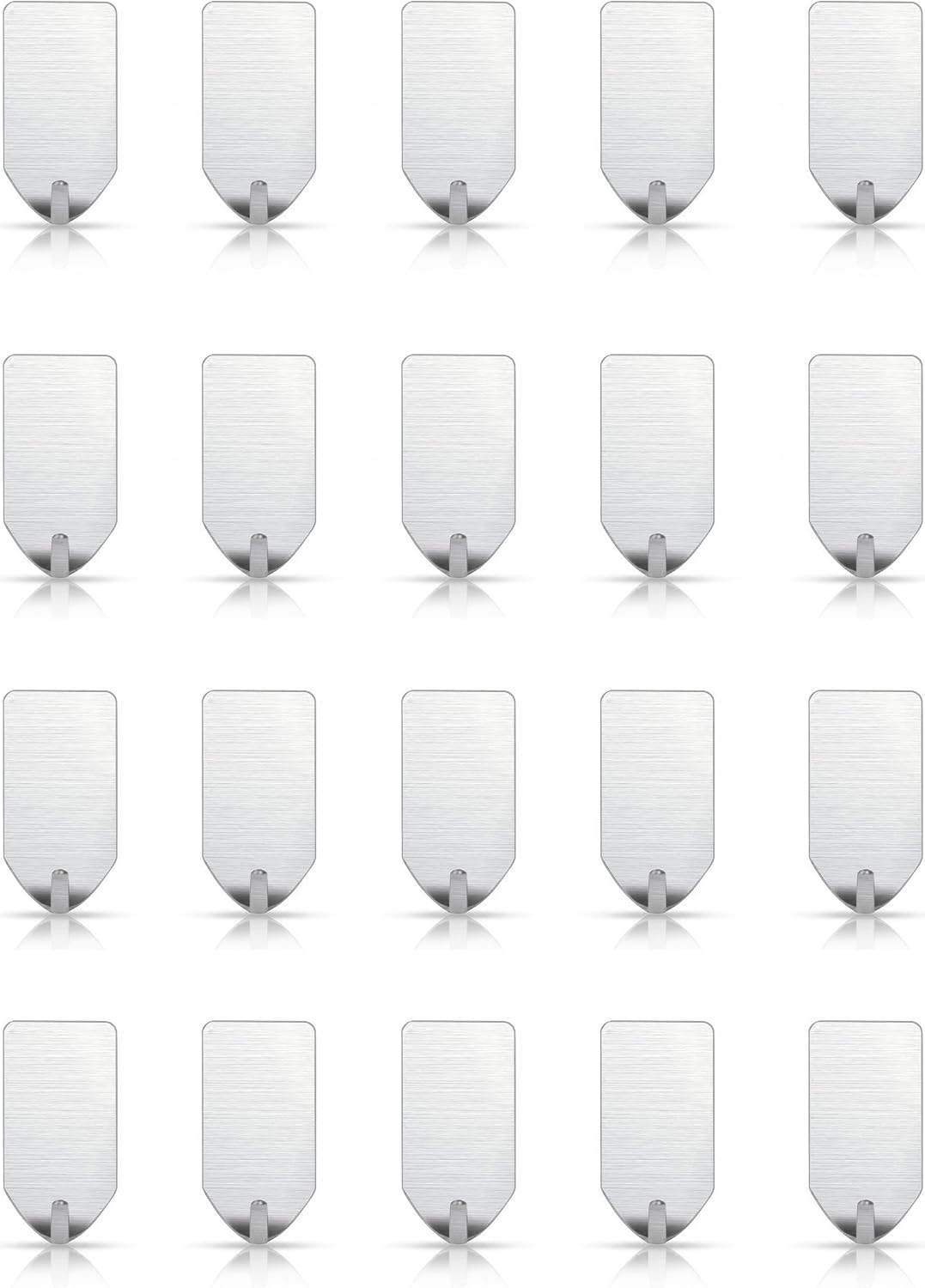 KAERSI Small Adhesive Hooks for Baseball Caps Hat Hooks for Boys Girls Room Decor, Stainless Steel Hat Organizer Rack for Hanging Hats, Caps, Keys, 20-Pack (0.79 * 1.57in)
