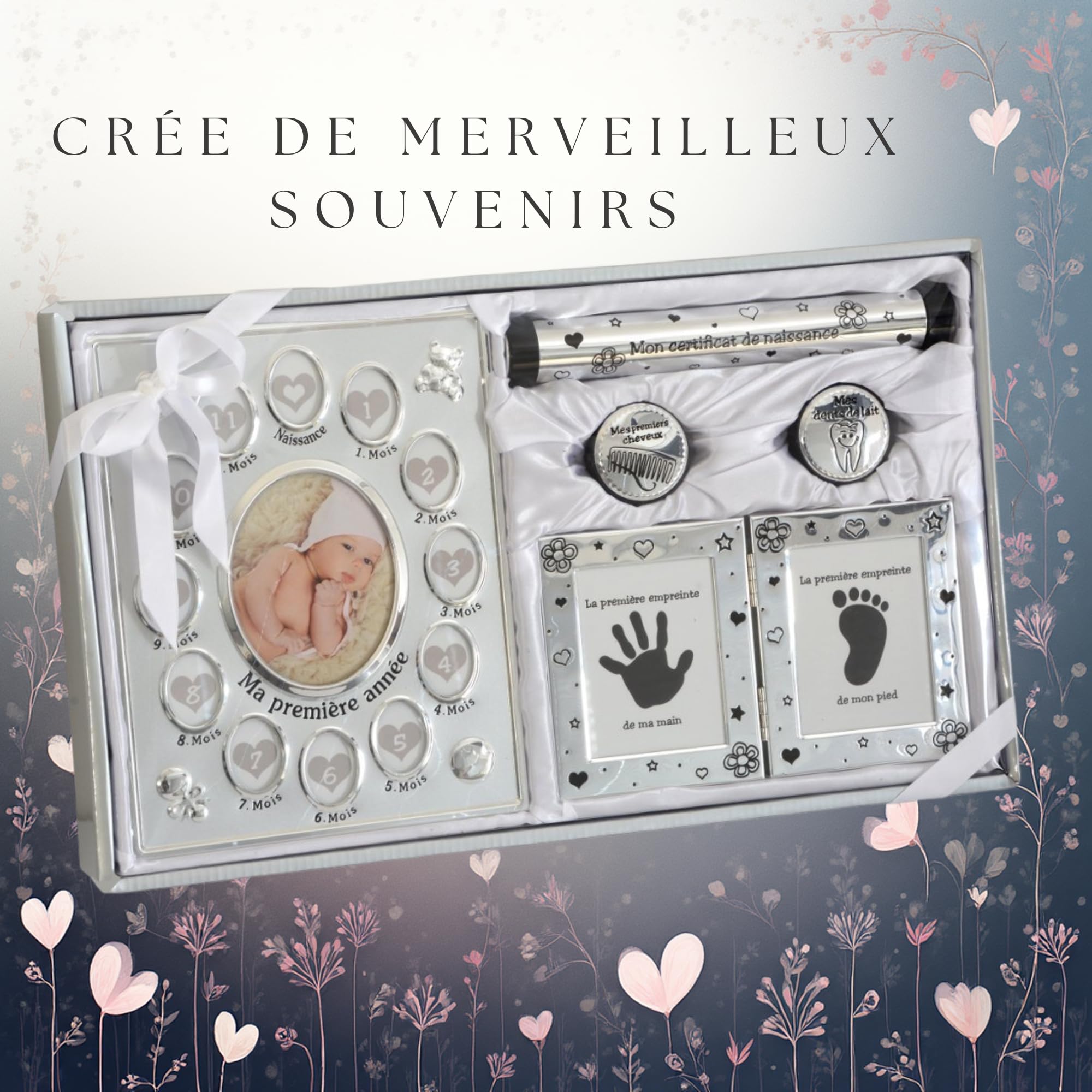 Cadeau de naissance et de baptême pour garçons & filles Coffret certificat de naissance