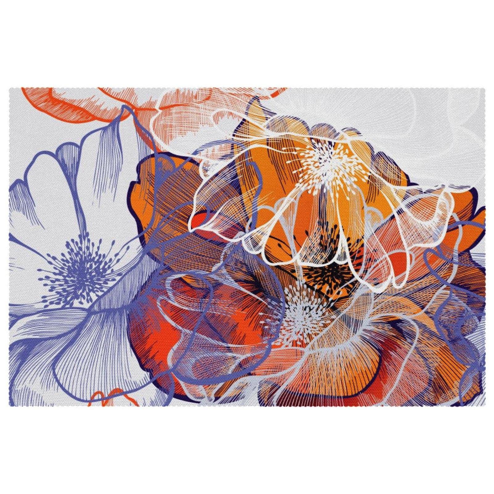 Sets de table roses et fleurs antidérapants et résistants à la chaleur lot de 6