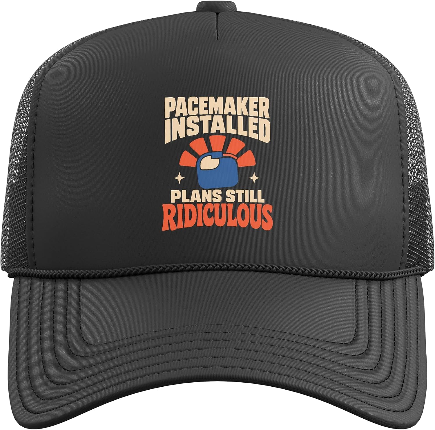 Pacemaker ICD Cardiac Device Recipient Gift Trucker Hat with Adjustable Mesh Back image 2