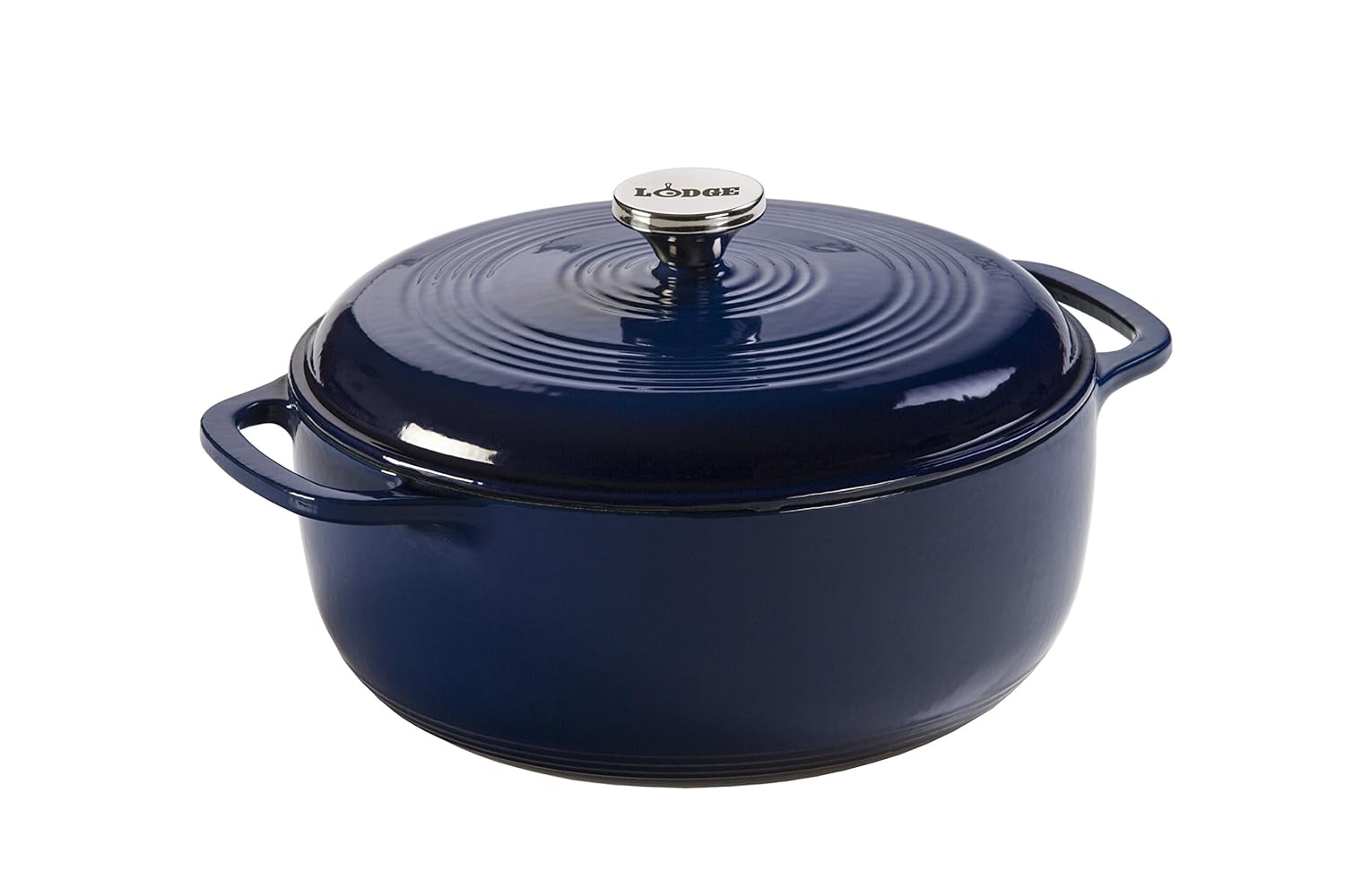 Lodge 6-Quart Enameled Cast Iron Dutch Oven with Lid – Dual Handles – Oven Safe up to 500°F and Suitable for Stovetop Use – Ideal for Marinating, Cooking, Baking, Refrigerating,...