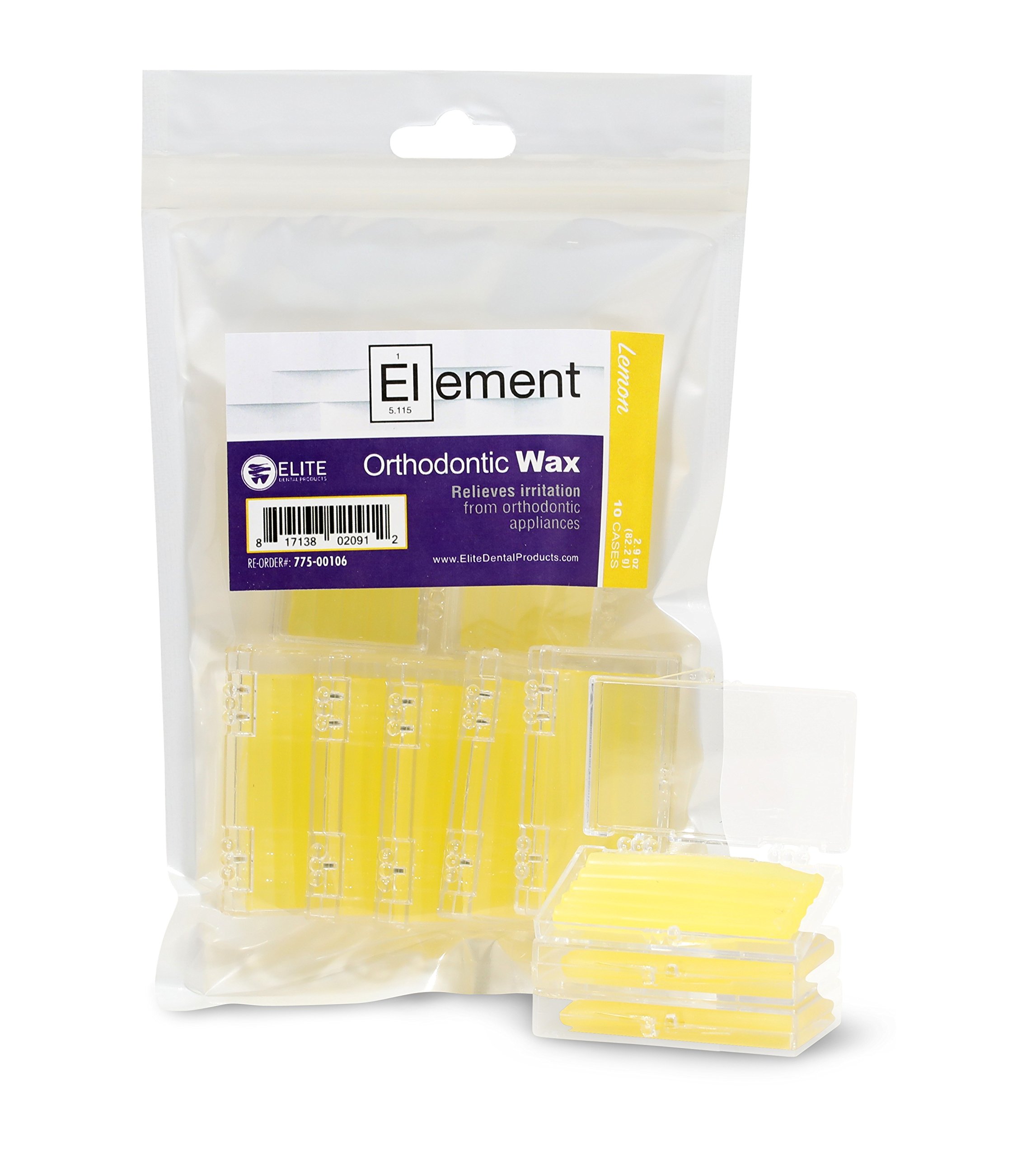 Element Dental Orthodontic Wax 10 Pack-10 Colors/scents Available (Yellow/Lemon)