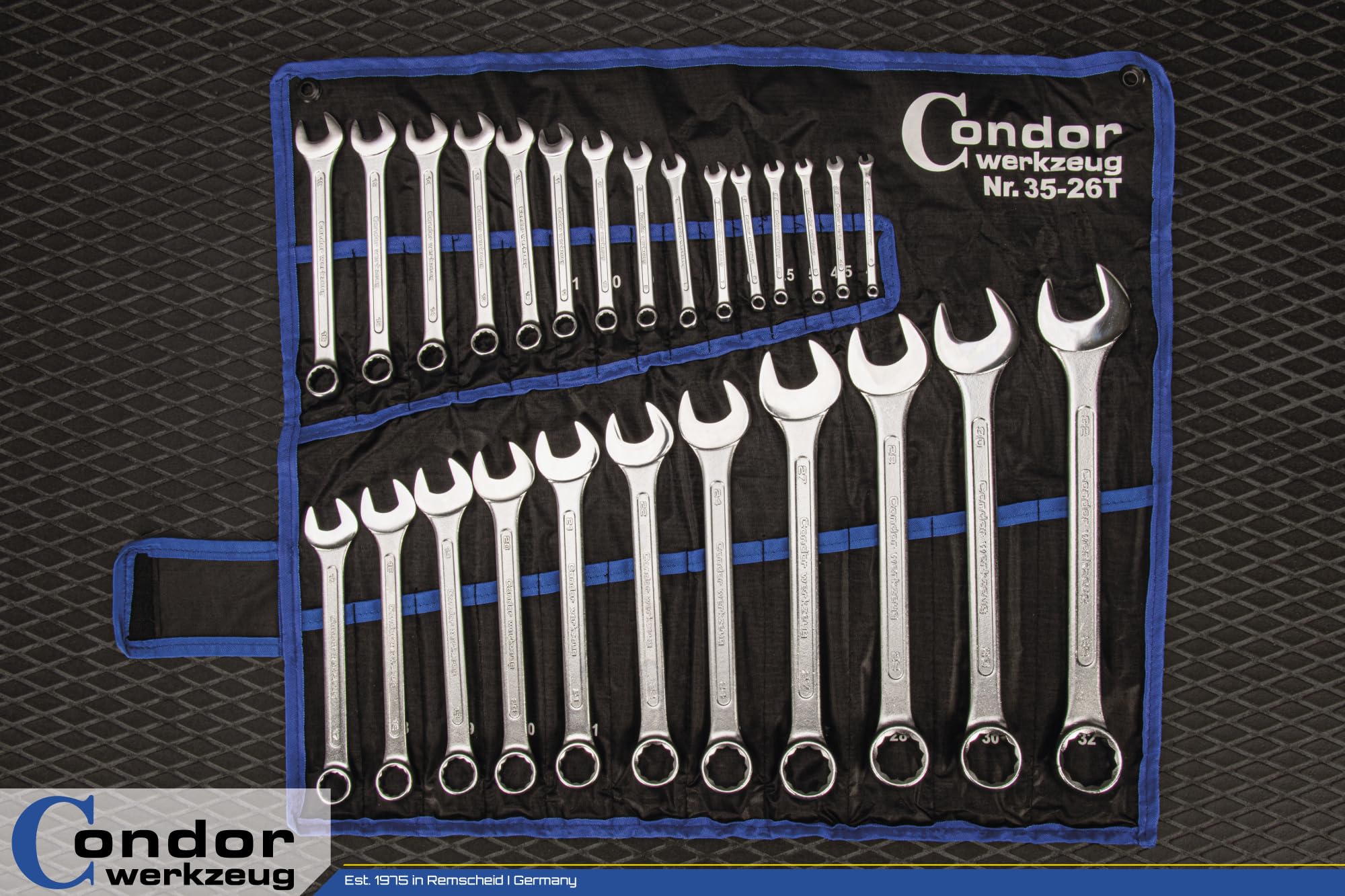 CONDOR Herramientas 35-26T | Juego de llaves combinadas | 26 piezas | acero cromo vanadio cromado | 4-32 mm | Juego de llaves combinadas de carraca Juego de herramientas profesionales para taller y