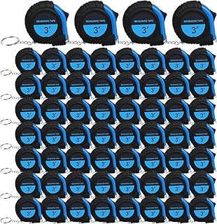 60 Pieces Tape Measure Keychain,Small Tape Measure Bulk Set 3ft Retractable Measuring Tape with Pause Buttons for Daily Use Construction Affair Birthday Party Favors Cloth Measuring