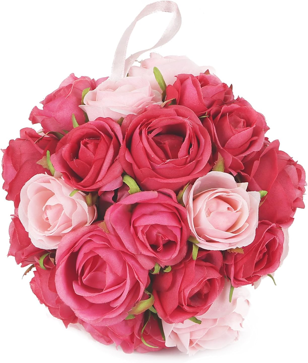 Floral Elegance Artificial 12cm Pink Rose Pomander Kissing Ball Display - Image 3