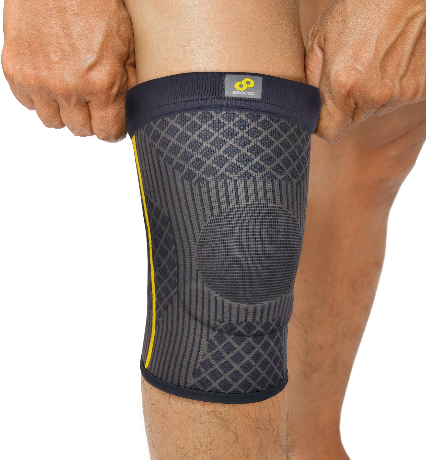 Bracoo Knee Sleeves with EVA pad and Stabilizers - Compression Patella Support for Arthritis, Tendinitis Pain Relief & Athletic Injury Recovery, Super Guardian KS90, X-Large