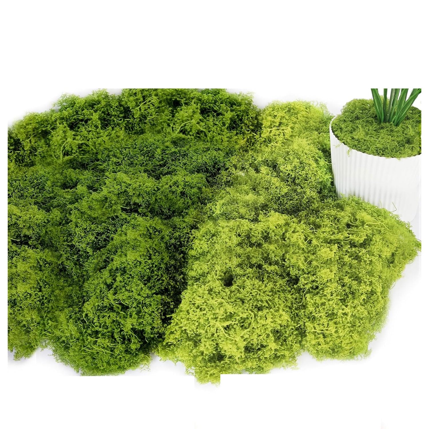DIWAL Artificial Moss, Fake Moss Nylon, Water Permeable Breathable for Indoor Plants, Potted Plants, Aquarium Tank Decor(Dark green,100g)