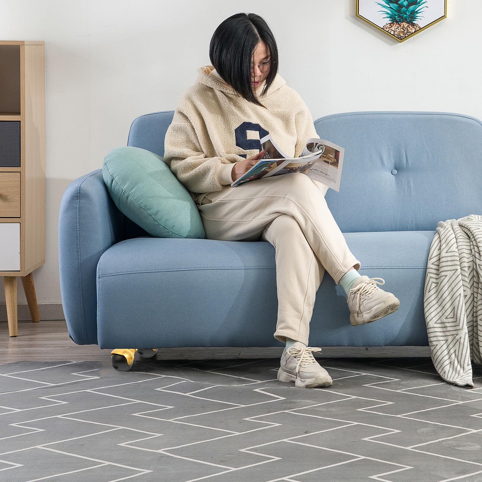 Rotelle per Mobili Multifunzione 2 Pollici in Pp 18k Oro, Ruote Girevoli Silenziose a Sfera 360°, Resistenti All’usura, per Sedie da Ufficio e Arredamento Domestico (4 Pezzi