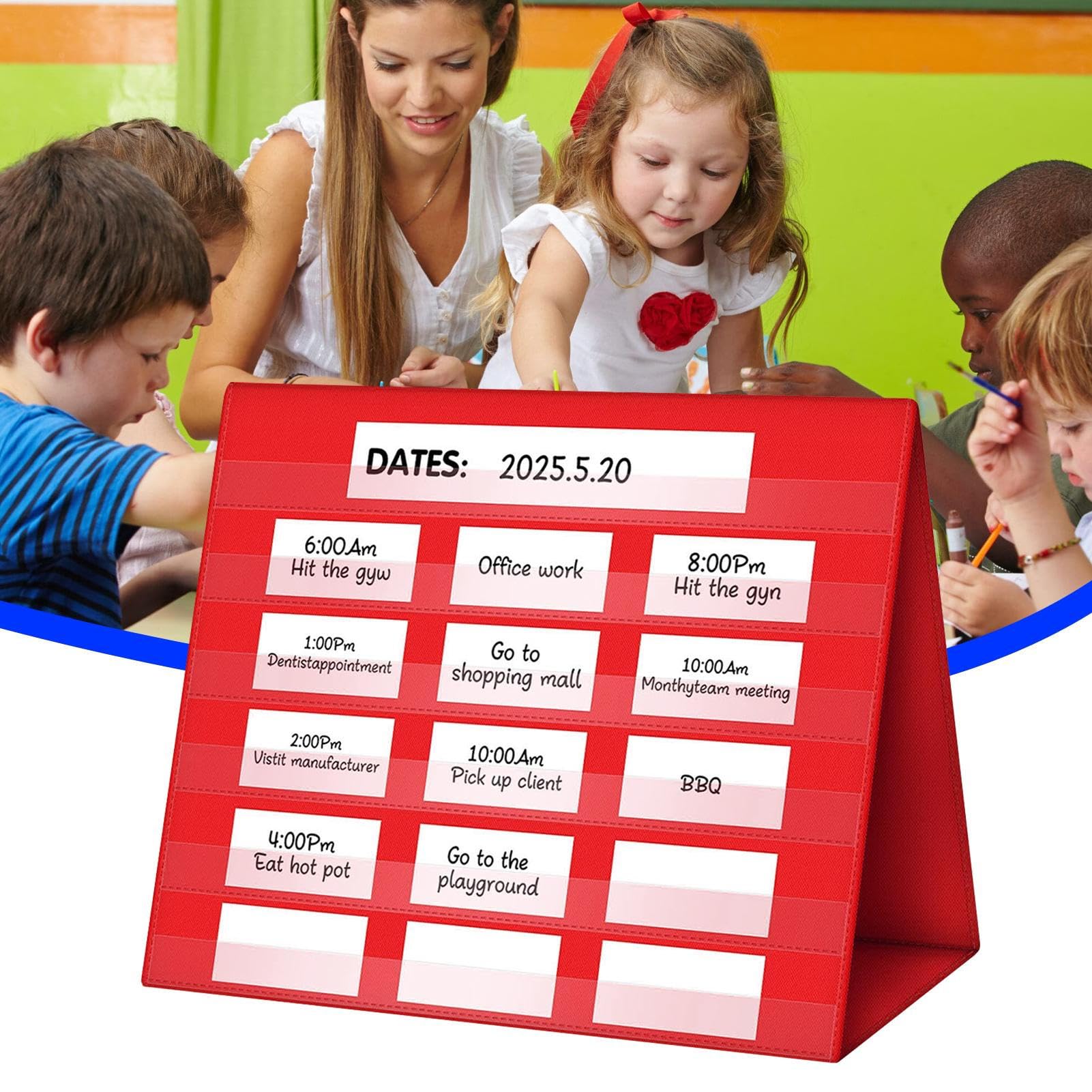 Genérico Tabellone tascabile da tavolo, pannello per costruzione di parole, pannello doppio lato per giochi fonetici e lettura, organizer didattico per bambini e elementari