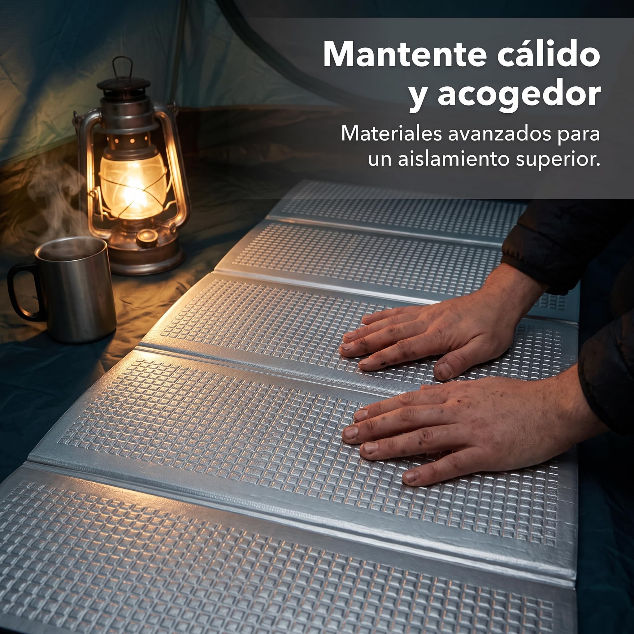 Colchoneta Espuma Aluminio para Camping, 1-2, Aislante para Exteriores, Esterilla Plegable