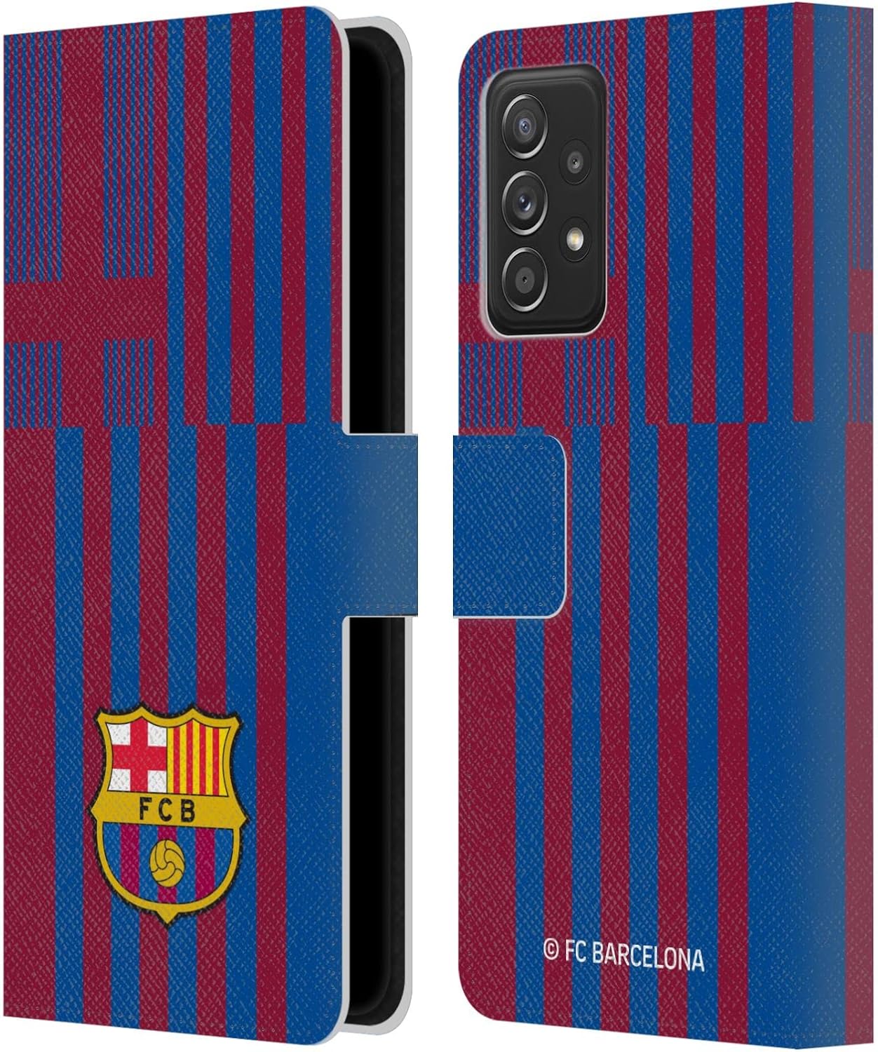 Head Case Designs Officially Licensed FC Barcelona Home 2021/22 Crest KIT Leather Wallet Case Compatible with Galaxy A52 / A52s / 5G (2021)