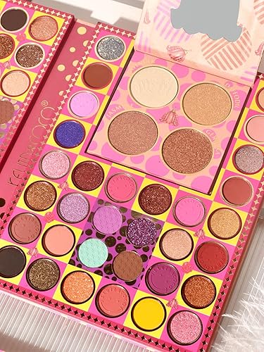 Miniatura 8 de KEVIN & COCO - Paleta de sombras de ojos de 84 colores con temática de lunares, artículo imprescindible para niñas, adecuado para varias ocasiones,