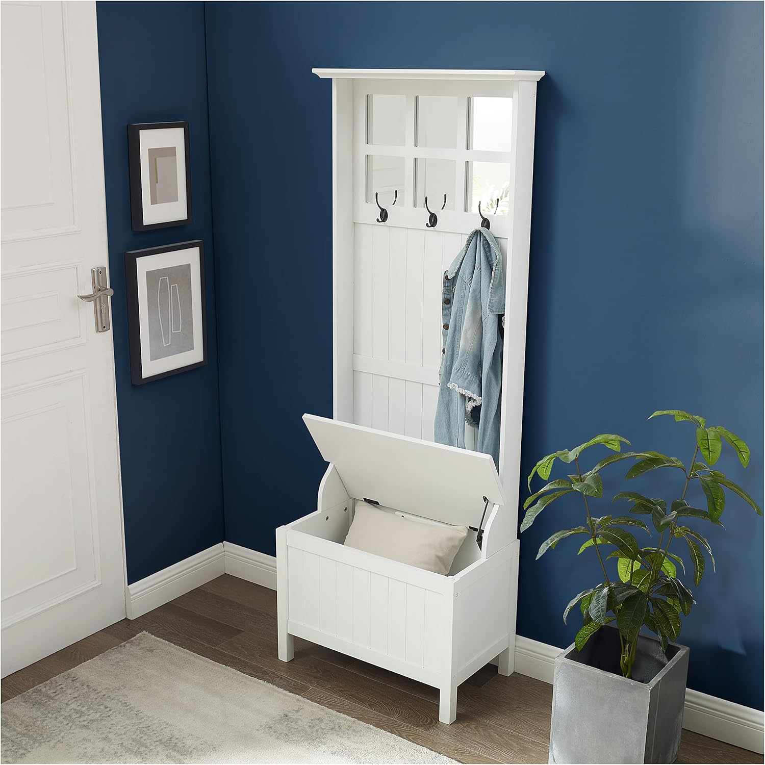 Crosley Furniture Plymouth Hall Tree, White + Free Shipping