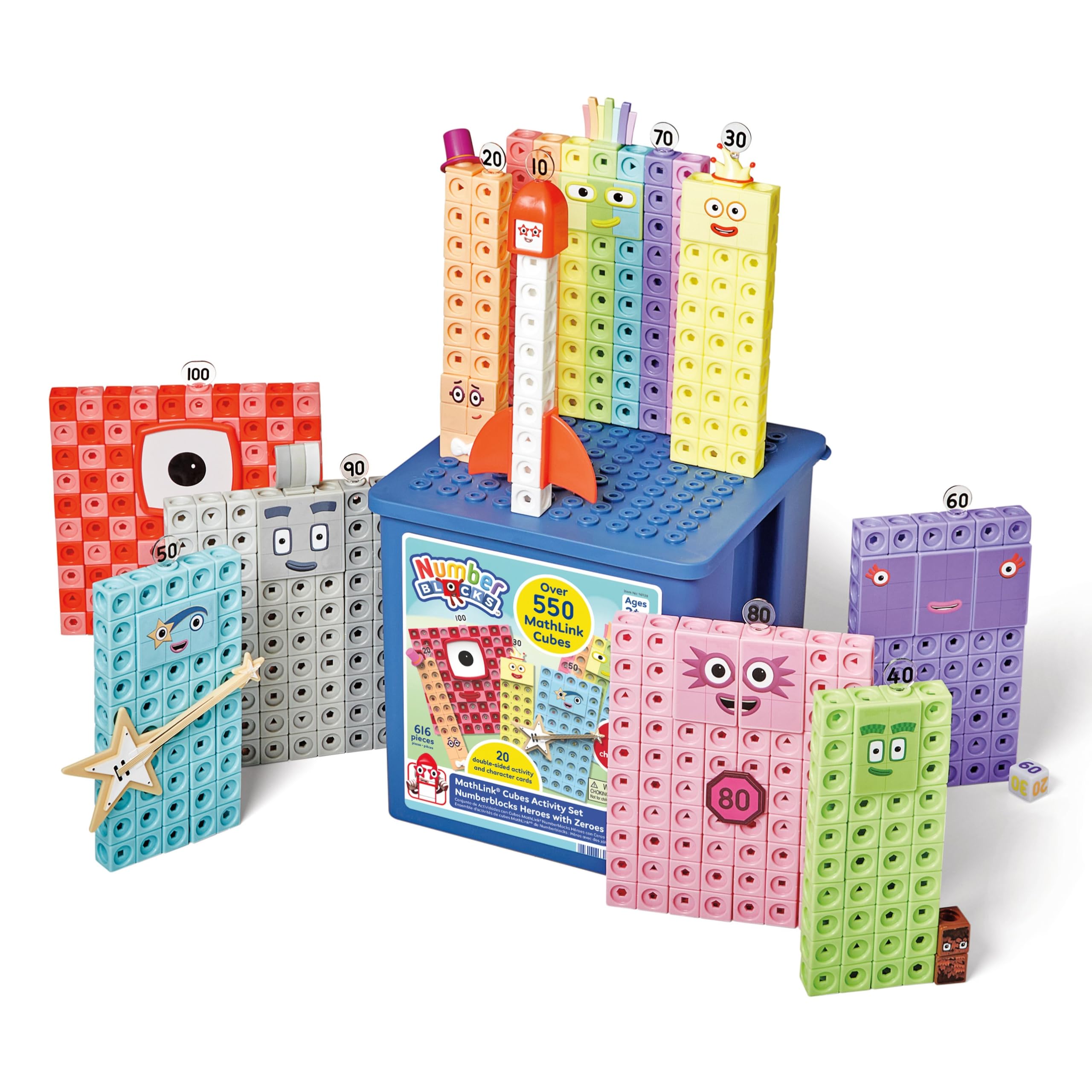 hand2mind Numberblocks Heroes with Zeroes MathLink Cubes Activity