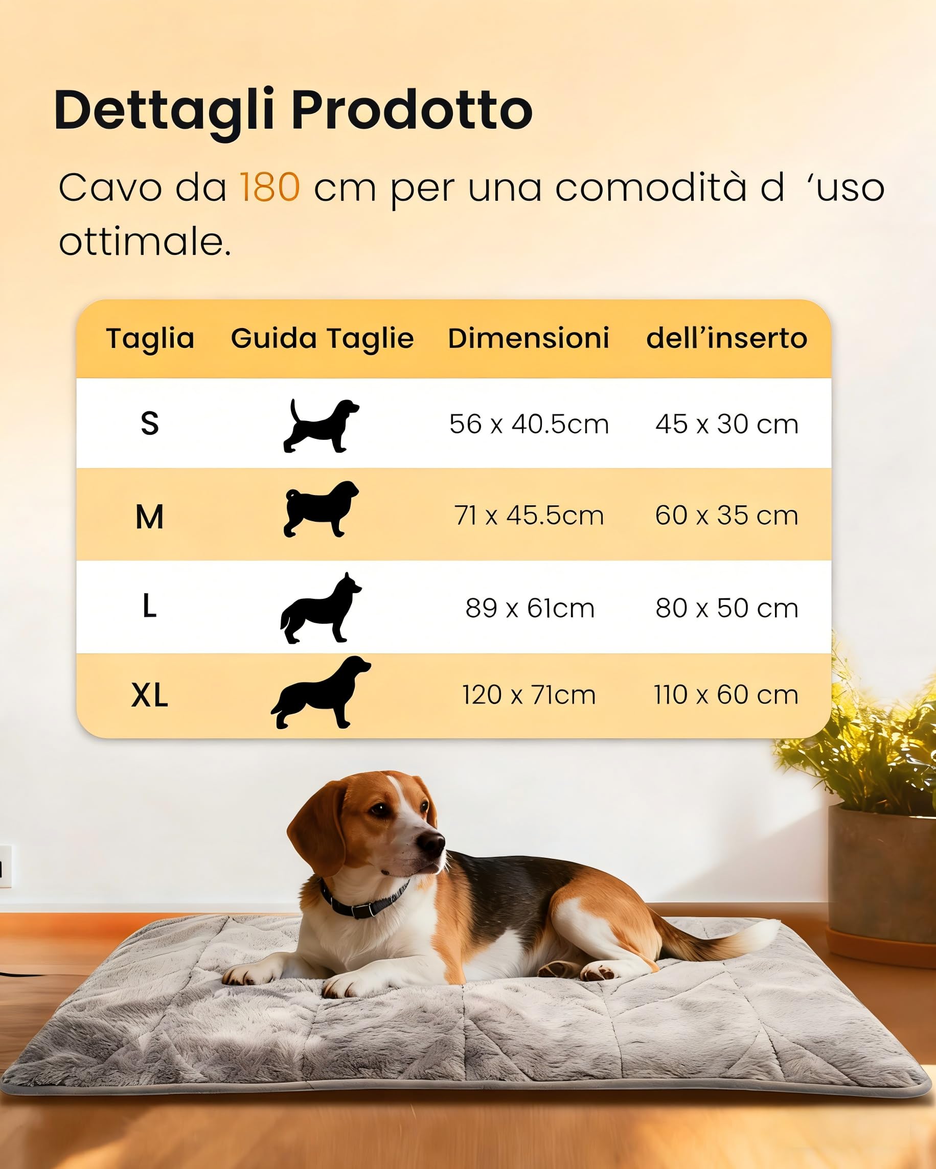 Mora Pets Tappetino Riscaldante per Cani e Gatti, Tappeto Riscaldante Cane per Interni e Esterno, 71 x 45.5 cm, Temperatura Costante, Impermeabile, Lavabile e antiscivolo