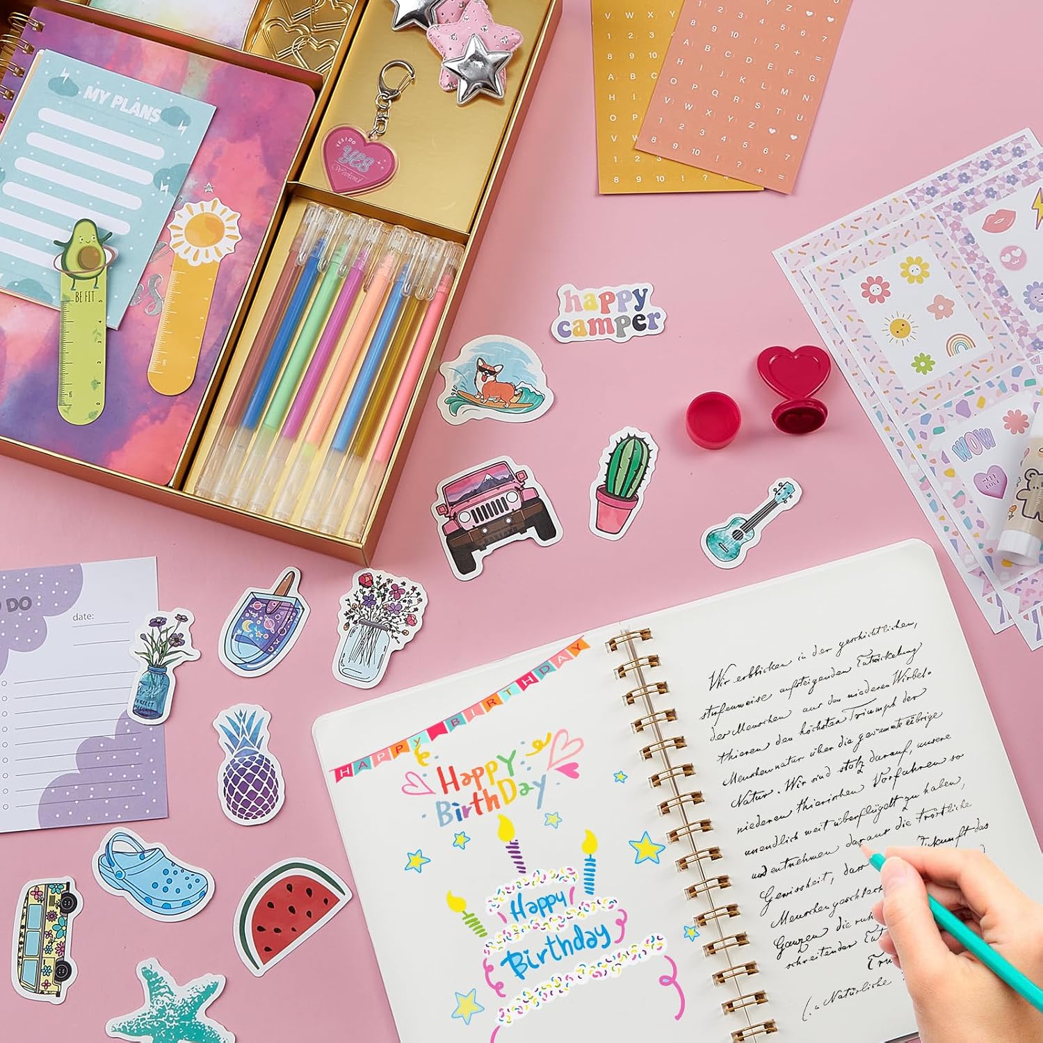 DIY Journal Kit for Girls, Great Gifts for 8 9 10 11 12 13 14 Year Old Girls, Stationary Scrapbook & Diary Supplies Set, Art and Crafts for Kids, Ideal Christmas Birthday Gifts Stuff for Girl