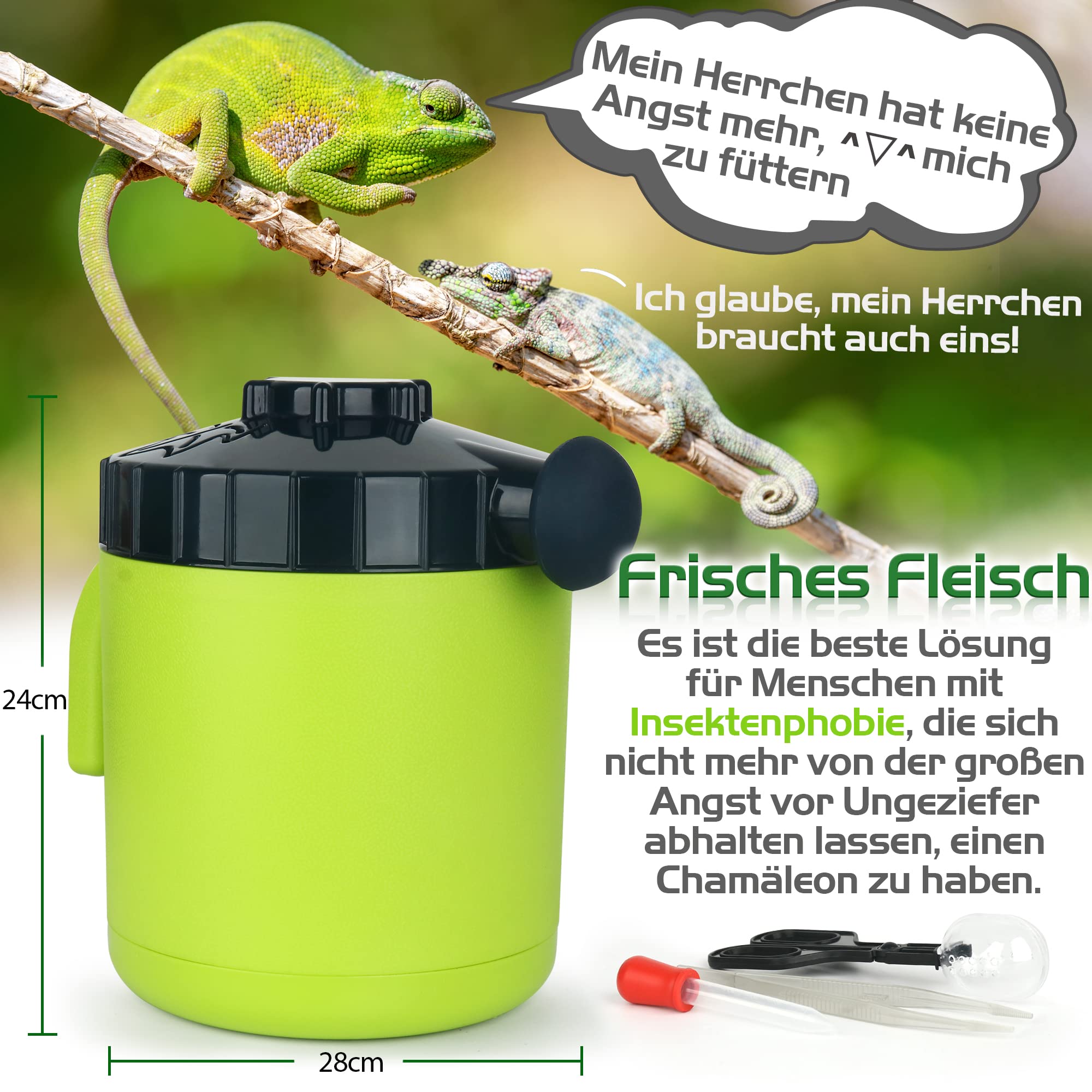 Cricket Keeper, Professioneller Dubias Keeper Futterinsekten-Organizer und Spender mit Bug Dirt Management, Solid Feed Support, Dubia Colony für Menschen mit Insektenphobie