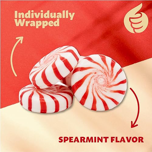Miniatura 4 de Peppermint Pinwheel Starlight Mints Hard Candy, envueltos individualmente, paquete de 1.5 libras (alrededor de 140 piezas)
