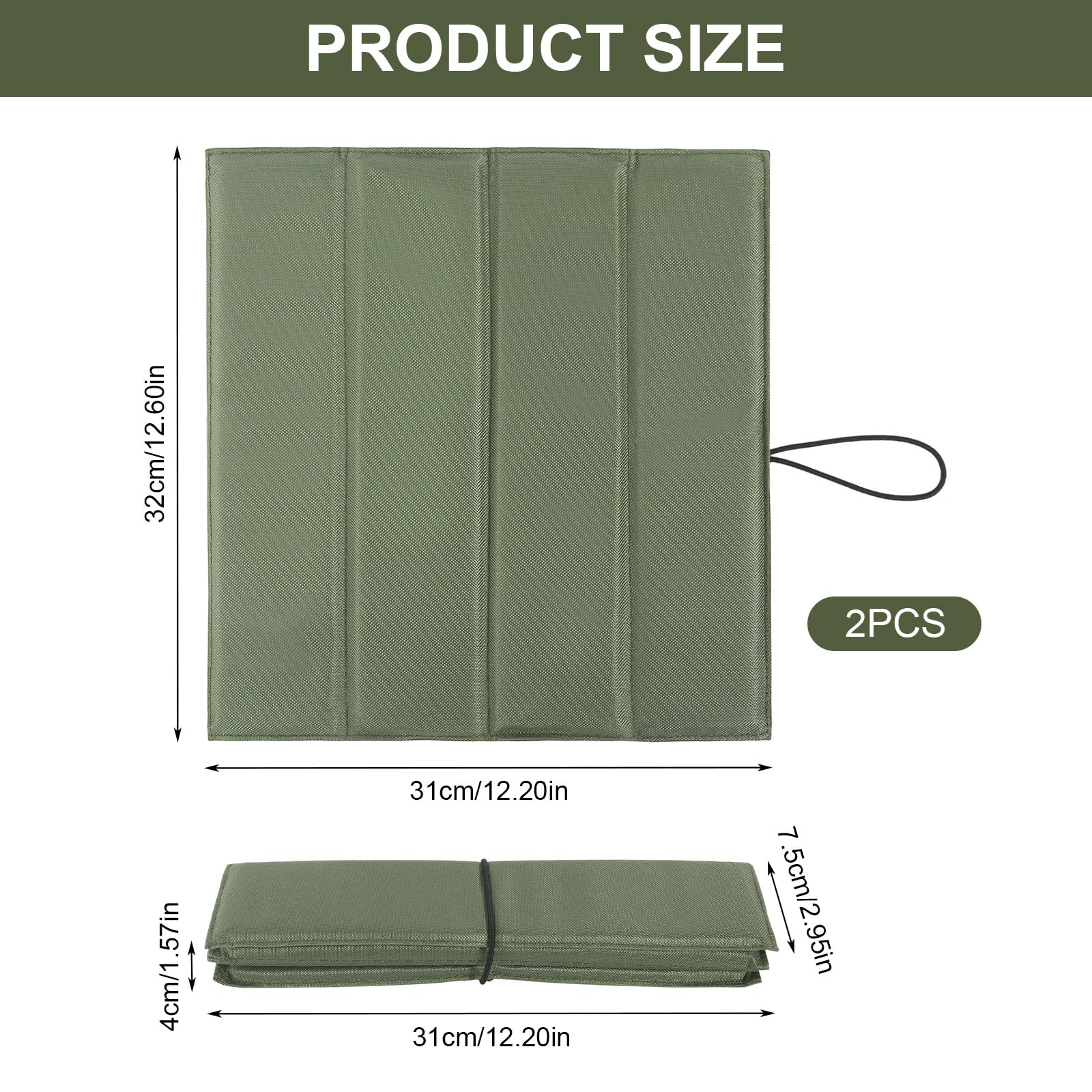 2 Stück Sitzkissen Outdoor Faltbar, Sitzunterlage Outdoor Wetterfest, 31 x 32 cm Outdoor Sitzmatte Wasserdicht Thermo Sitzunterlage für Camping Wandern Picknick Angeln Stadion Unterwegs