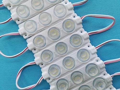 1000pcs X LED módulo de luz con lente DC12V para publicidad cajas de iluminación SMD 3030 3 led 3W inyección de PVC impermeable 2.953 in* 0.787 in