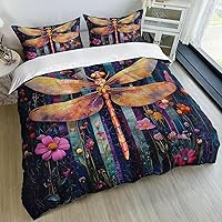 Vista 44 de AILONEN Juego de funda de edredón de rosas rojas tamaño Queen, juego de ropa de cama 3D con rosas rojas aceitadas para niñas, funda de edredón