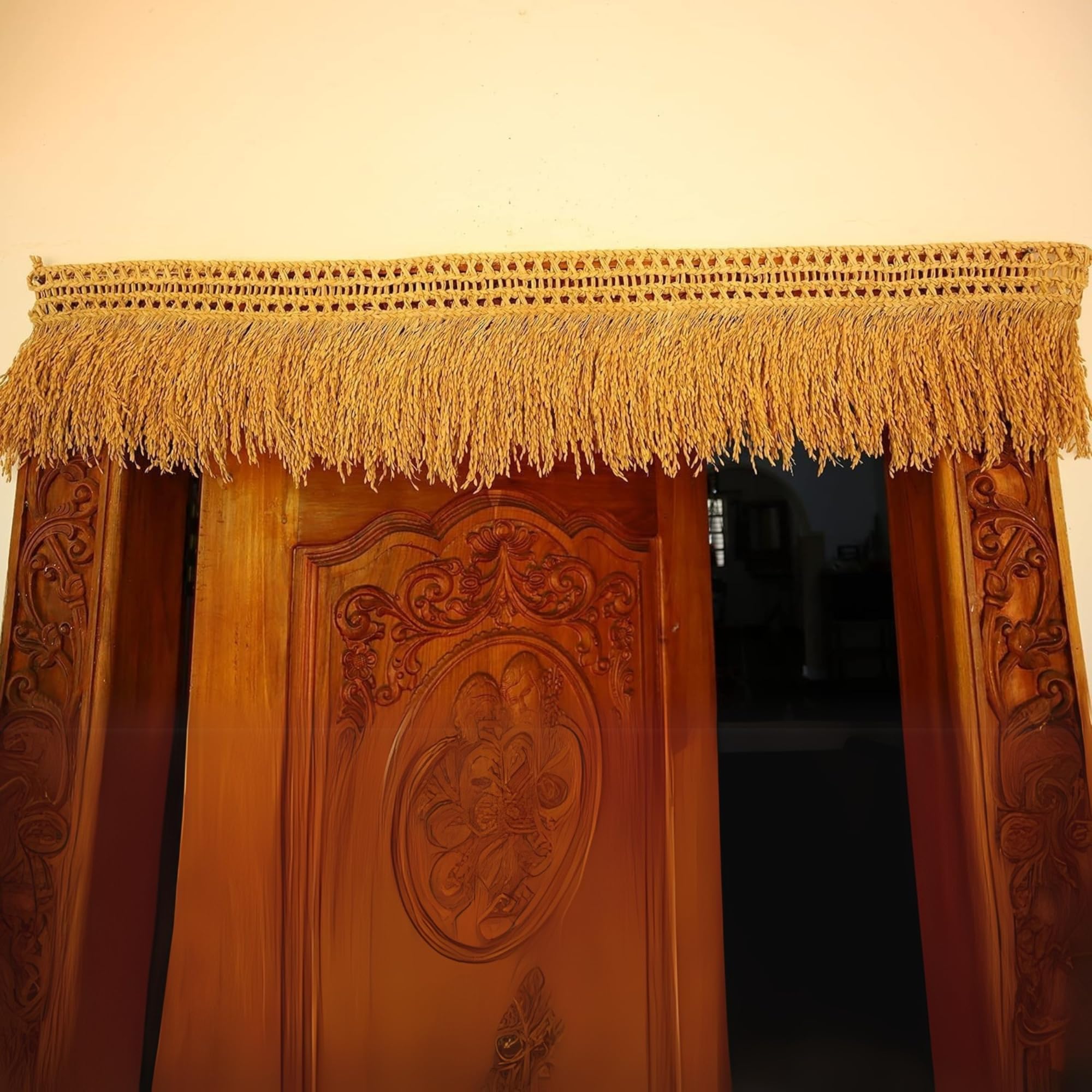 Paddy Torana with Paddy Grains,1 Natural Paddy Door Torana 3.5 feet (1 Paddy Torana Length-42inches) Height-9 inches