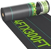 iropro 4ft x 300ft Heavy Duty 3.2oz Woven Weed Barrier Fabric - Permeable Landscape Geotextile for Gardens, Driveways & Weed Control
