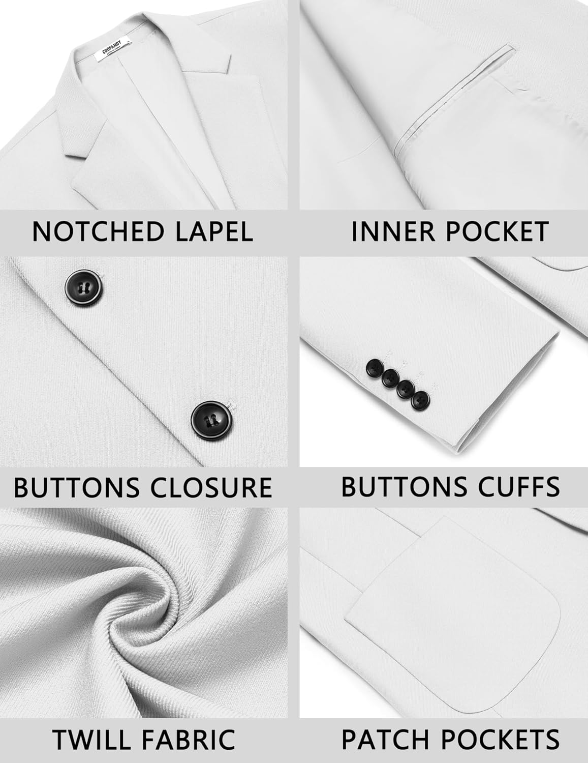COOFANDY Men's Casual Blazer Jacket Slim Fit Two Button Suit Jackets Lightweight Knit Sport Coat