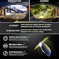 Vista 6 de URUMQI Gafas de conducción de visión nocturna para hombres y mujeres, lentes polarizados antirreflejos, lentes de alta definición amarillas