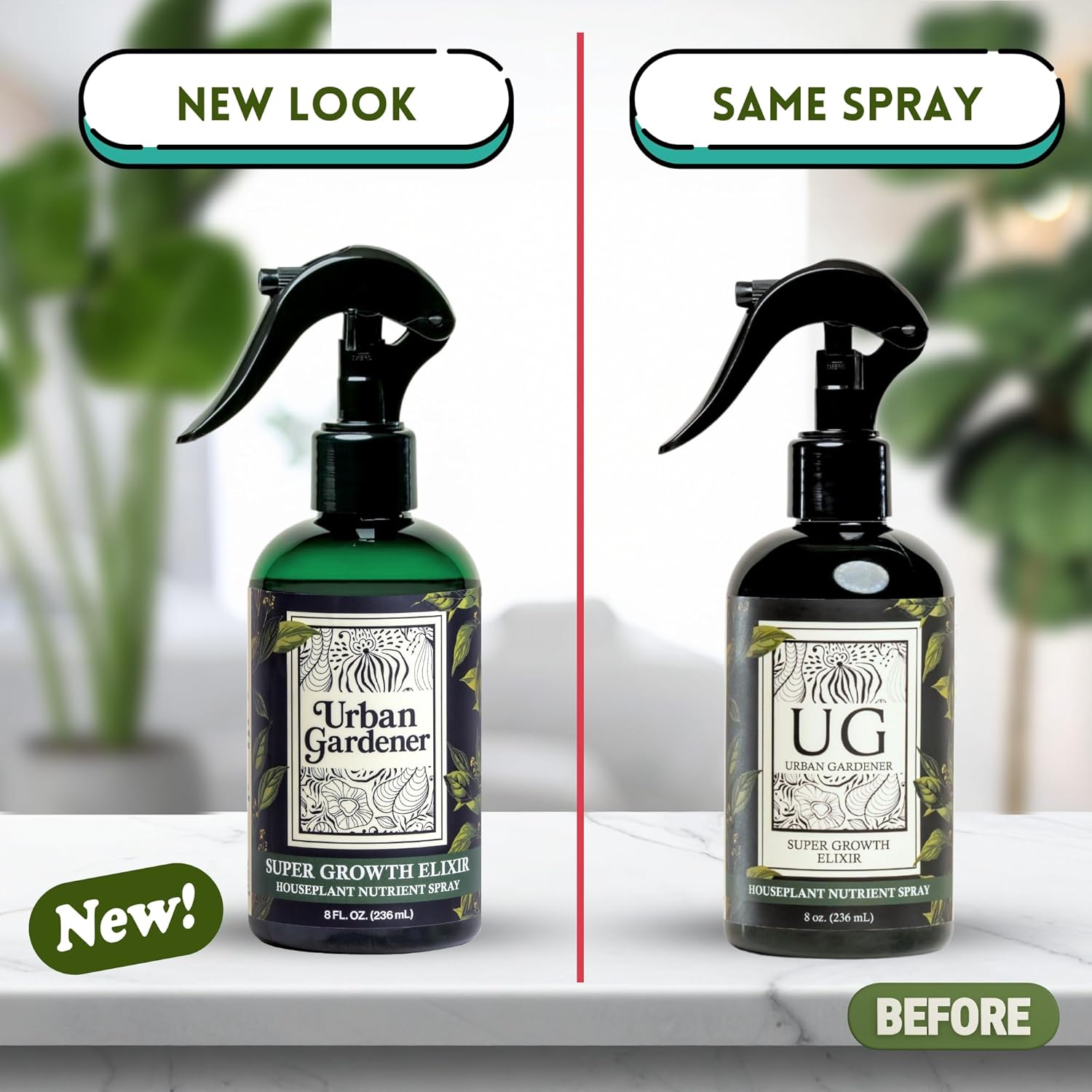 Organic Leaf Wellness Spray for Plants - Protect & Nourish Your Plants w/Chitosan, Yucca Extract, Liquid Kelp and Essential Oils - 8 oz House Plant Spray Bottle