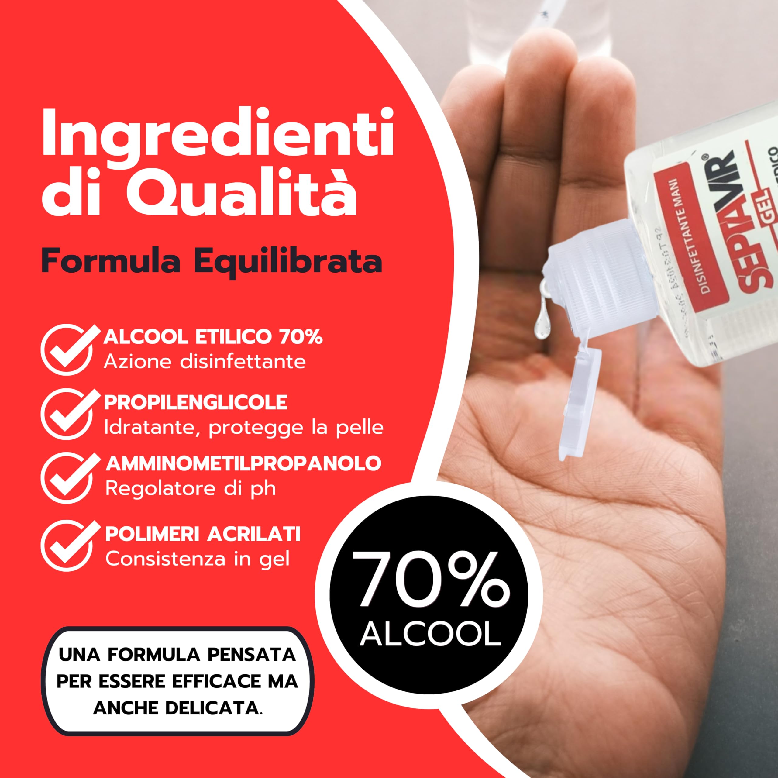Disinfettante Mani Gel 100ml Pronto all’Uso Presidio Medico Chirurgico Senza Risciacquo