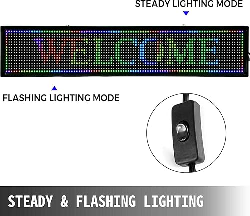 Vista 3 de Señal LED programable 40 "x 8" 7 colores al aire libre interior desplazamiento mensaje tablero de alta resolución y tecnología SMD tablero de 7
