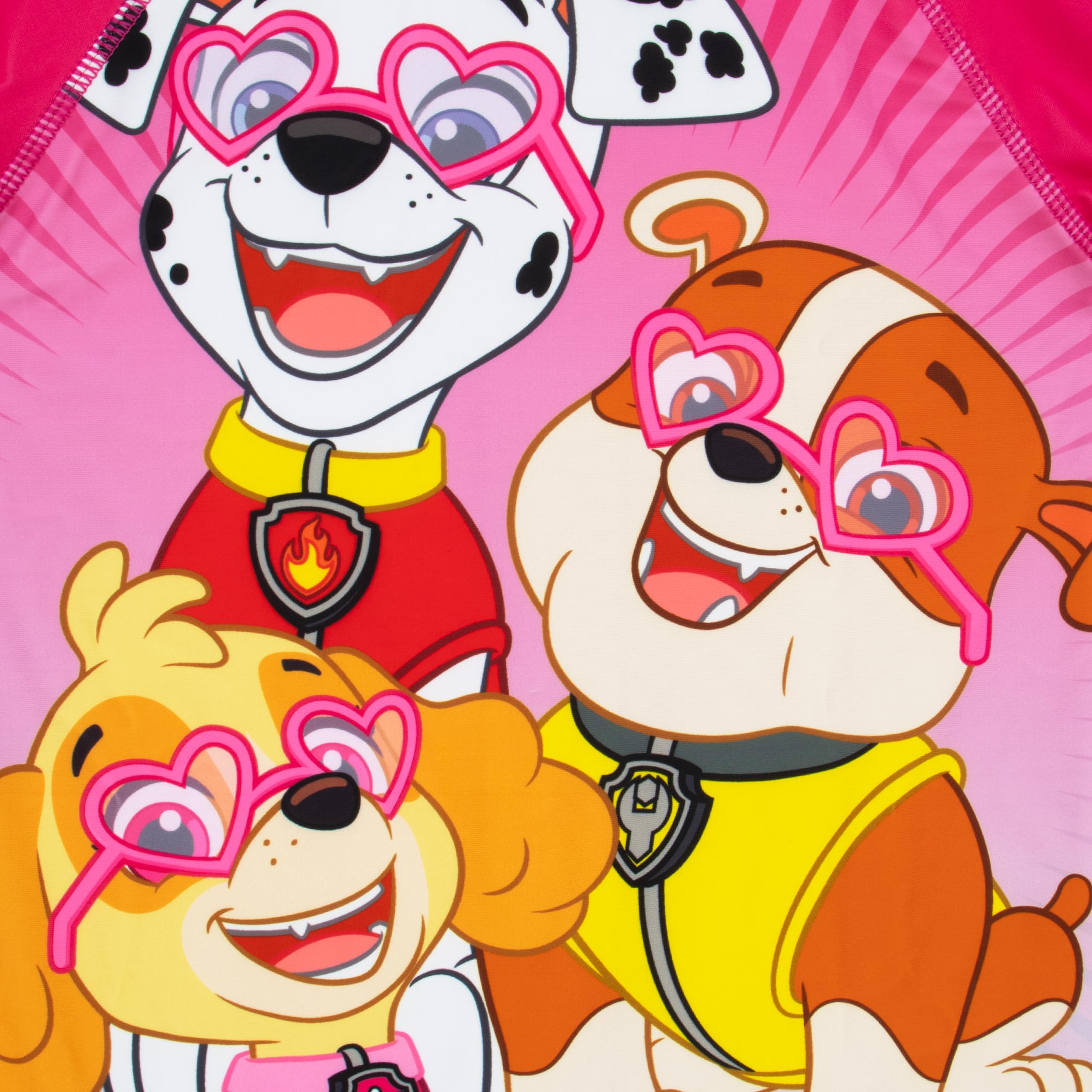 Kostium kąpielowy PAW Patrol | Marshall, Rubble, Skye Strój kąpielowy All In One dla dziewczynek | Kostium kąpielowy dla dziewczynek z krótkimi rękawami