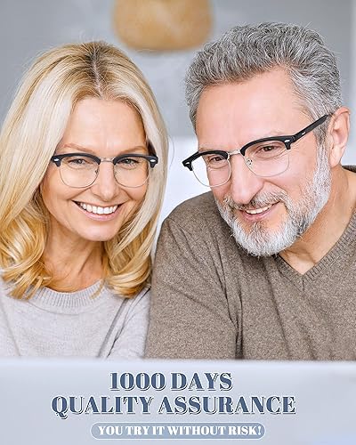 Miniatura 10 de CCVOO Paquete de 6 lentes de lectura con bloqueo de luz azul, lectores retro sin montura para hombres y mujeres, filtro de anteojos redondos UV400