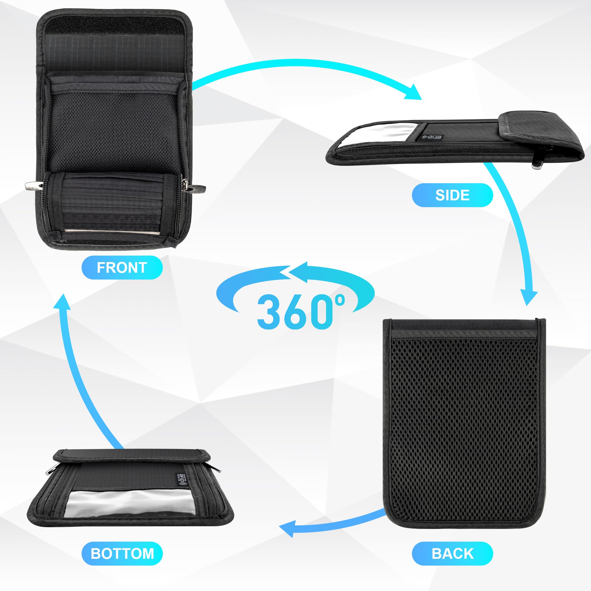 Pochette Tour de Cou Voyage Accessoires avec Bloqueur RFID Protege Passeport Portefeuilles