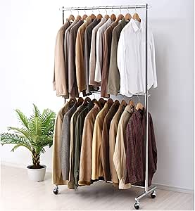 HOKEEPER パイプハンガーラック 耐荷重275KG 業務用 3ウェイ ダブル 大