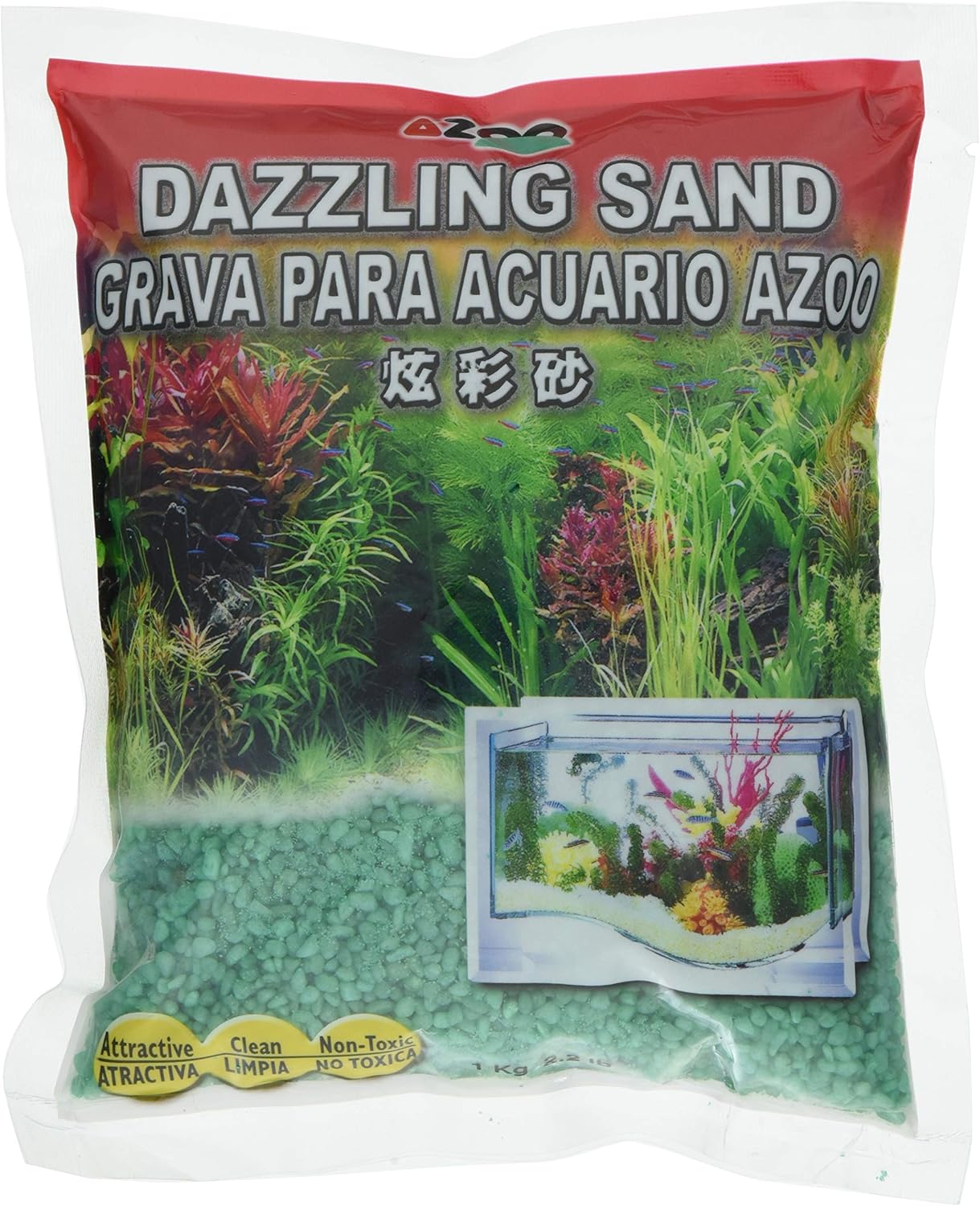 Azoo Palm Color Sand, Dark Green, 2.2 lbs (1 kg)