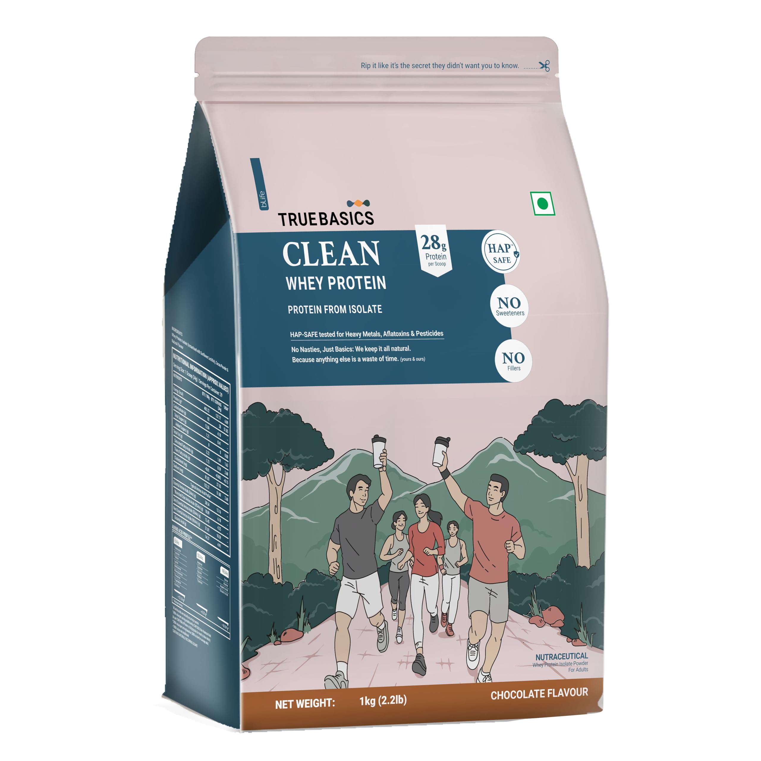 TrueBasics Clean Whey 100% Protein Isolate Powder, Vanilla, 1kg — Amazon image 12