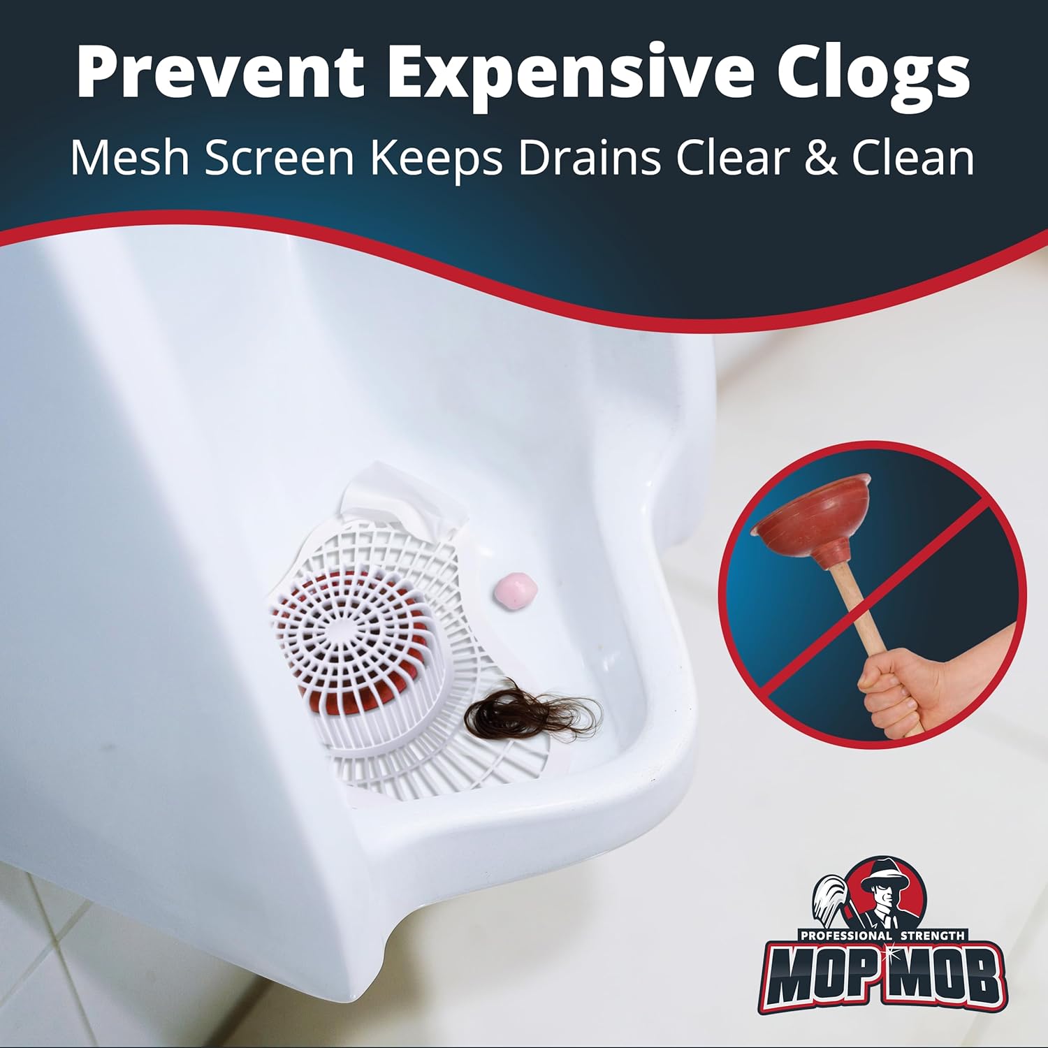 Cherry Red Urinal Screen with Non-Para Block