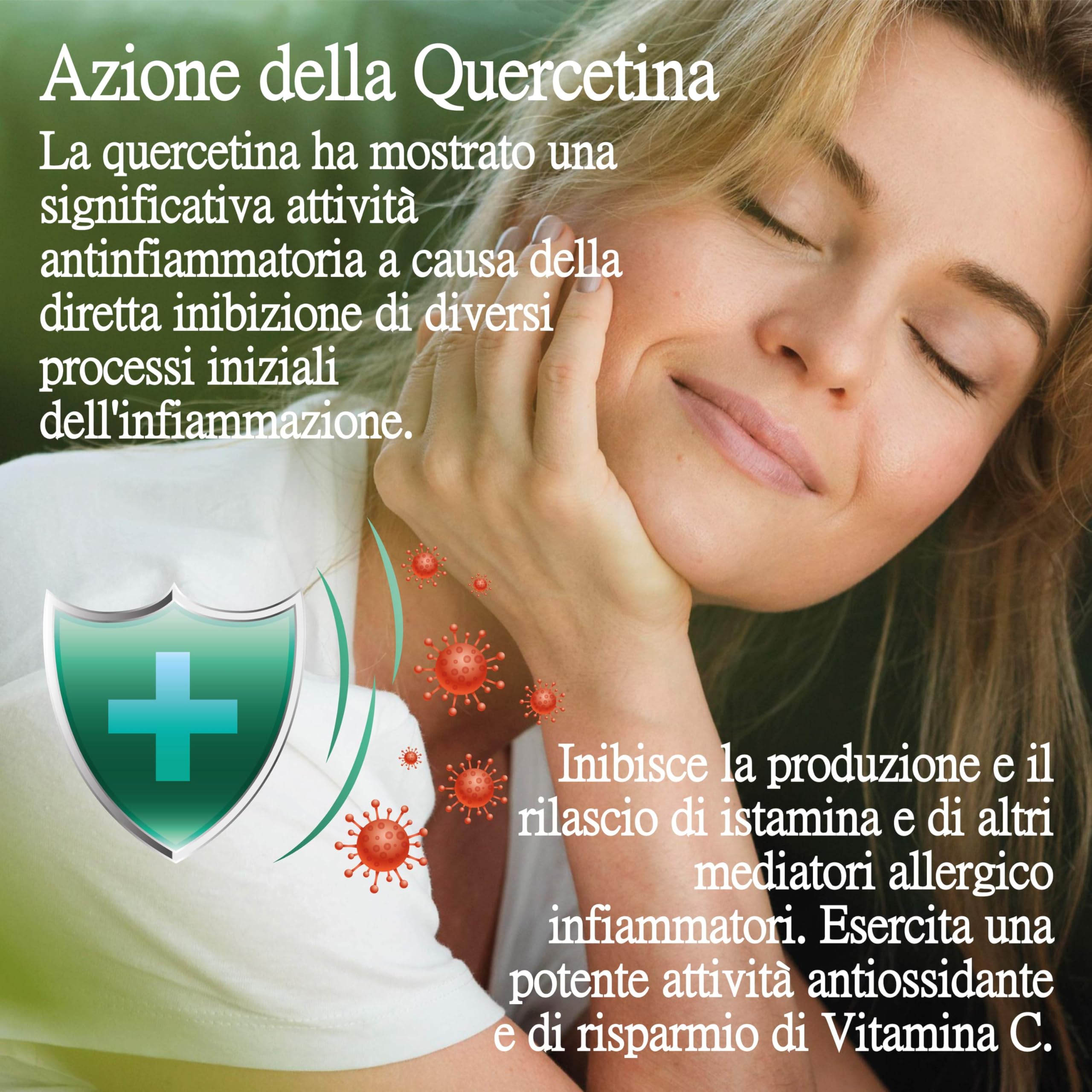 Quercetina Pura ● 90 Capsule Vegetali da 300 mg ● Integratore Alimentare di Flavonoidi Naturale ● Made in Italy