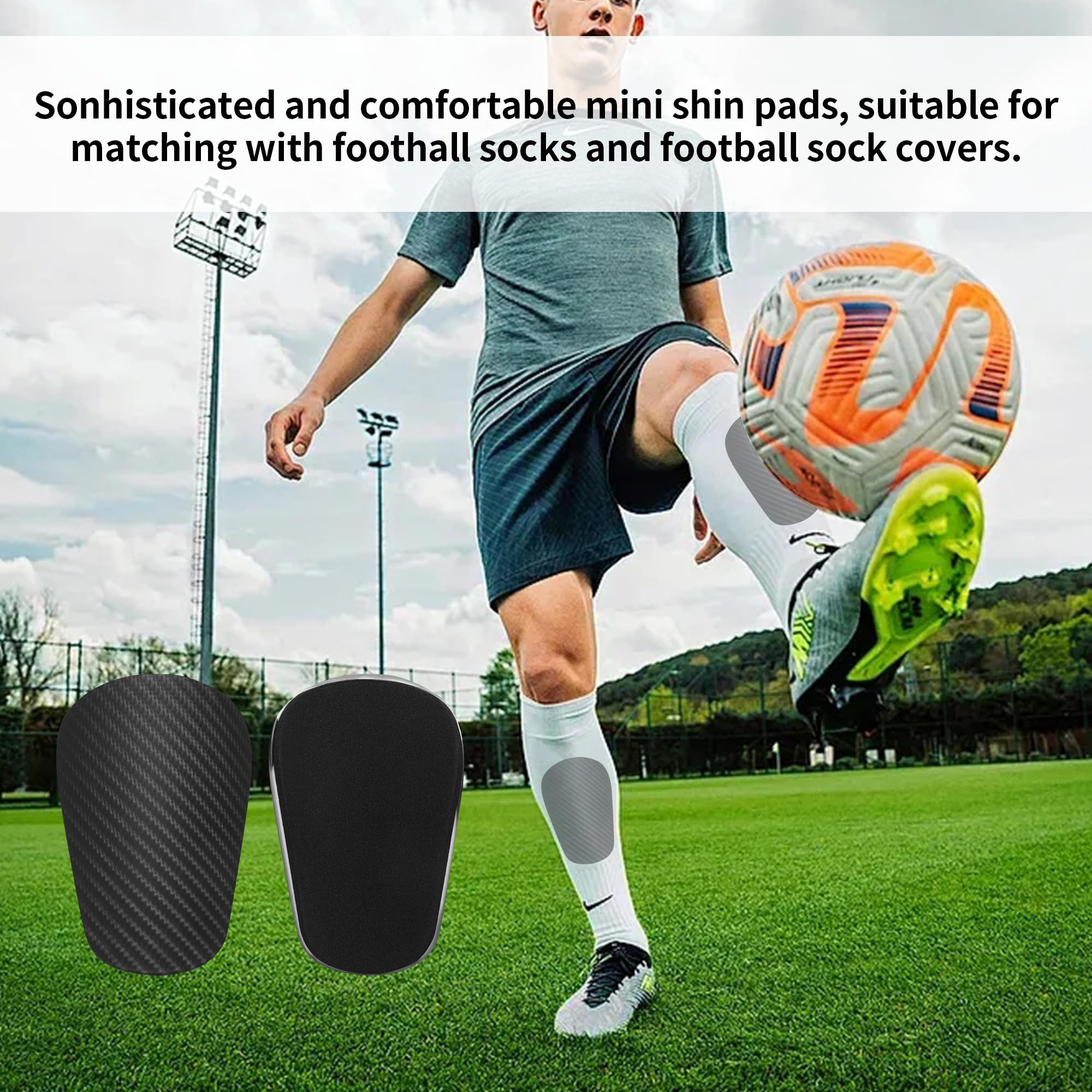 2 Pares Mini Espinilleras Futbol, 8x5CM Espinilleras Pequeñas, Equipo de Protección, Adecuado para Hombres, Mujeres, Niños y Niñas.